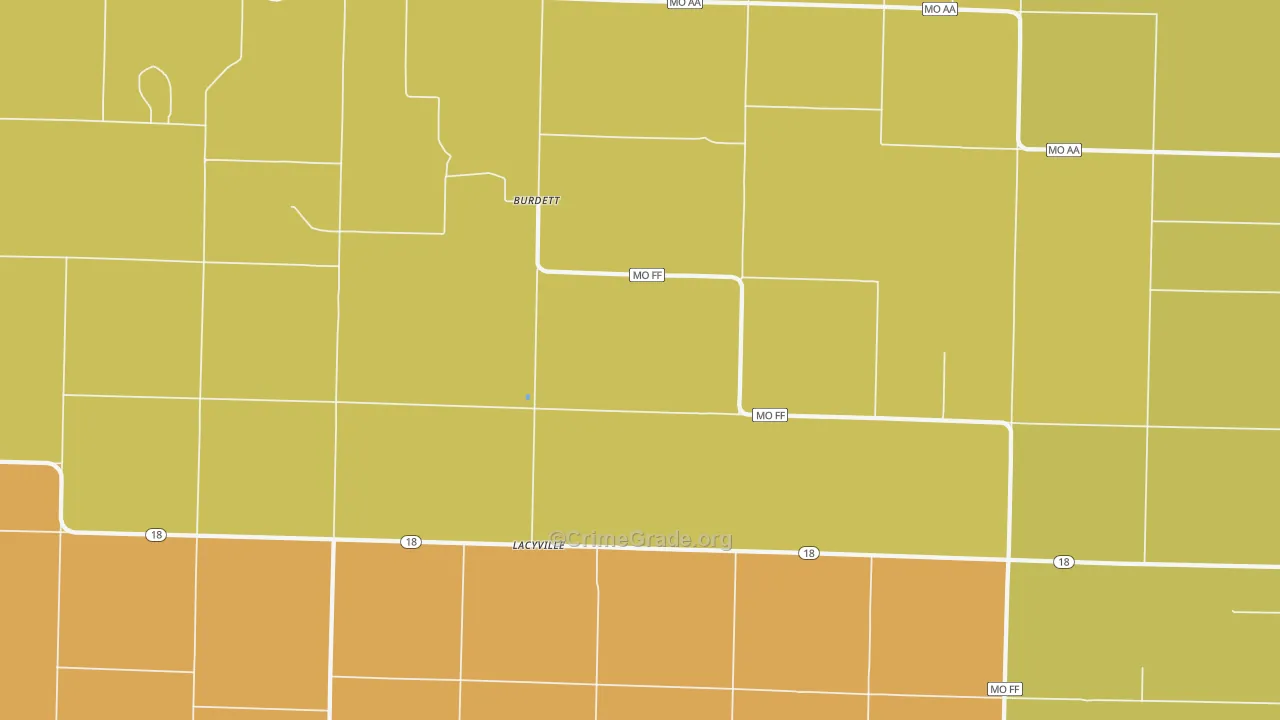 Burdett, MO Map of Murder Rates
