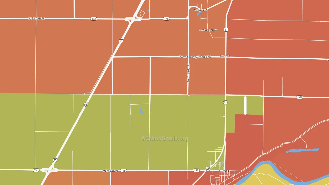 Burdette, AR Map of Murder Rates