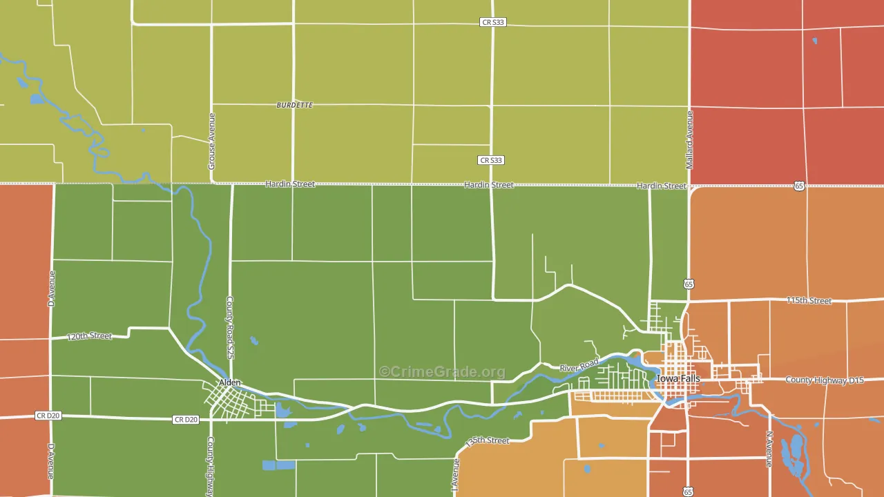 Burdette, IA Map of Murder Rates