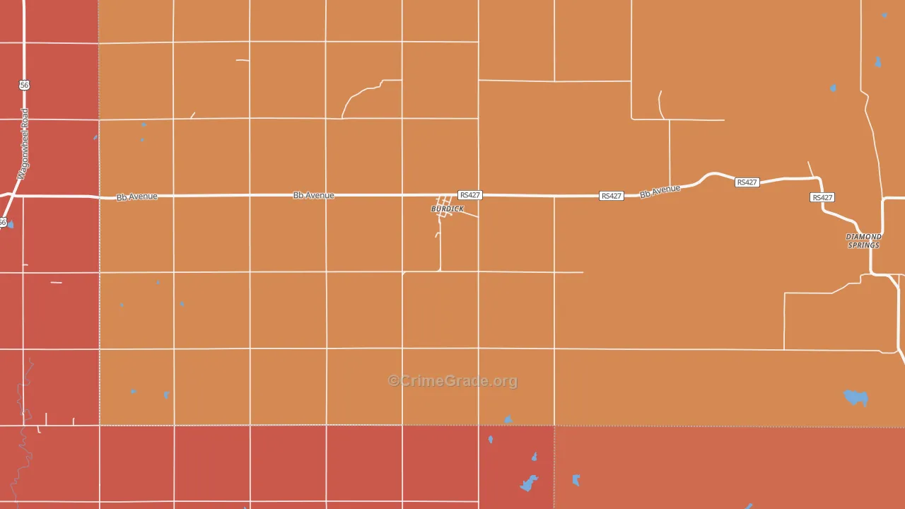 Burdick, KS Map of Murder Rates
