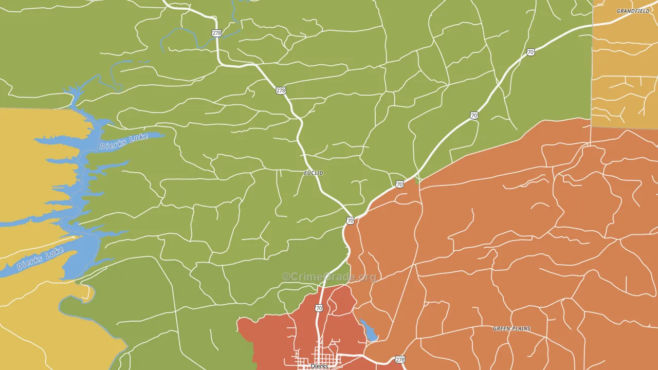 Burg, AR Map of Murder Rates