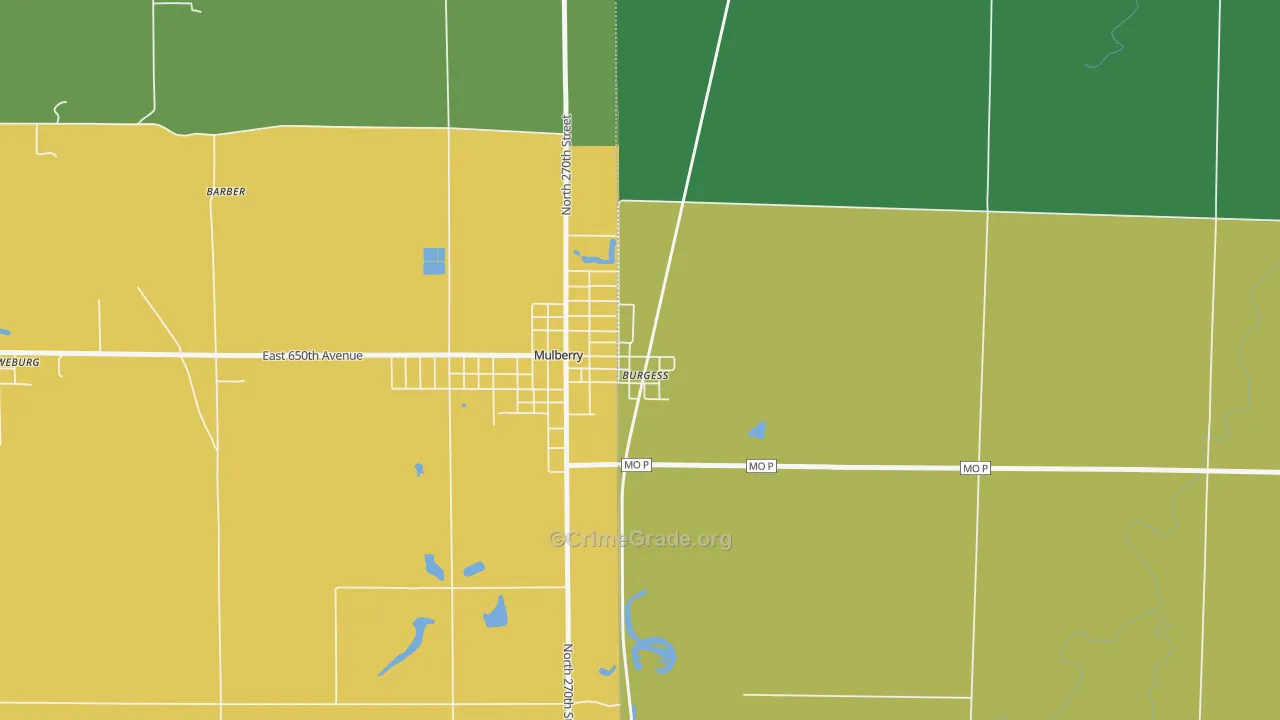 Burgess, MO Map of Murder Rates
