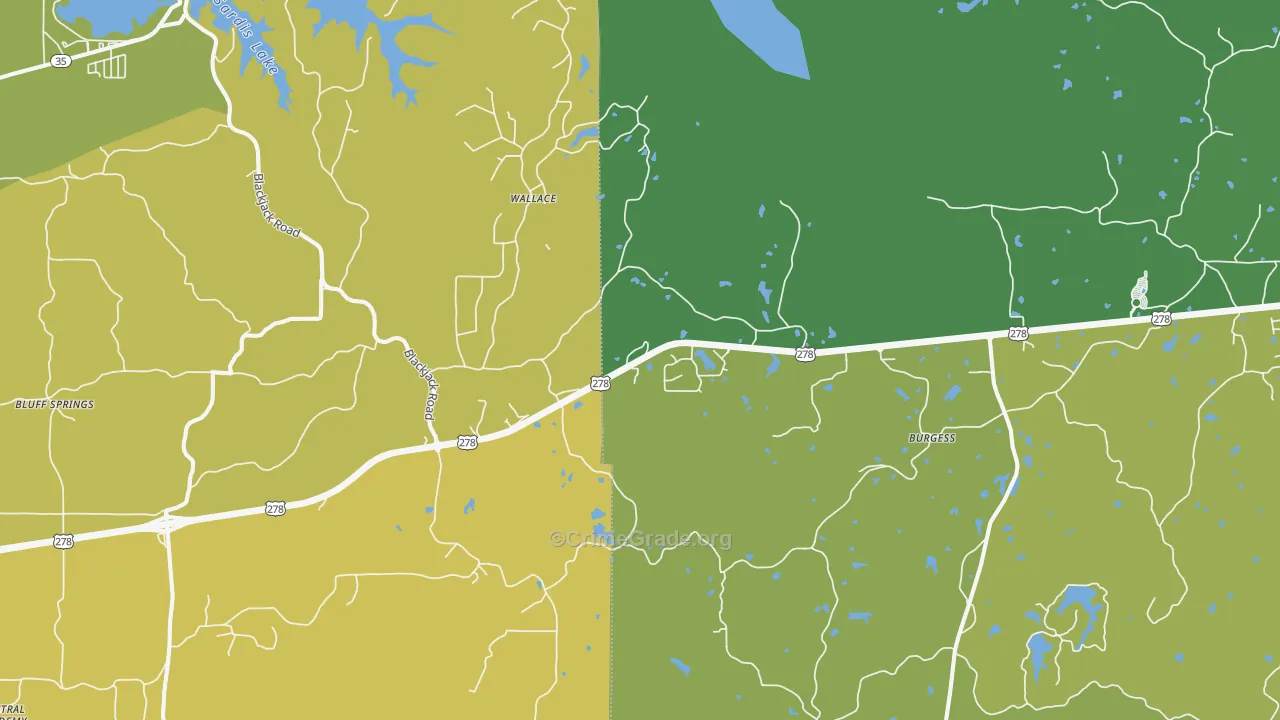 Burgess, MS Map of Murder Rates