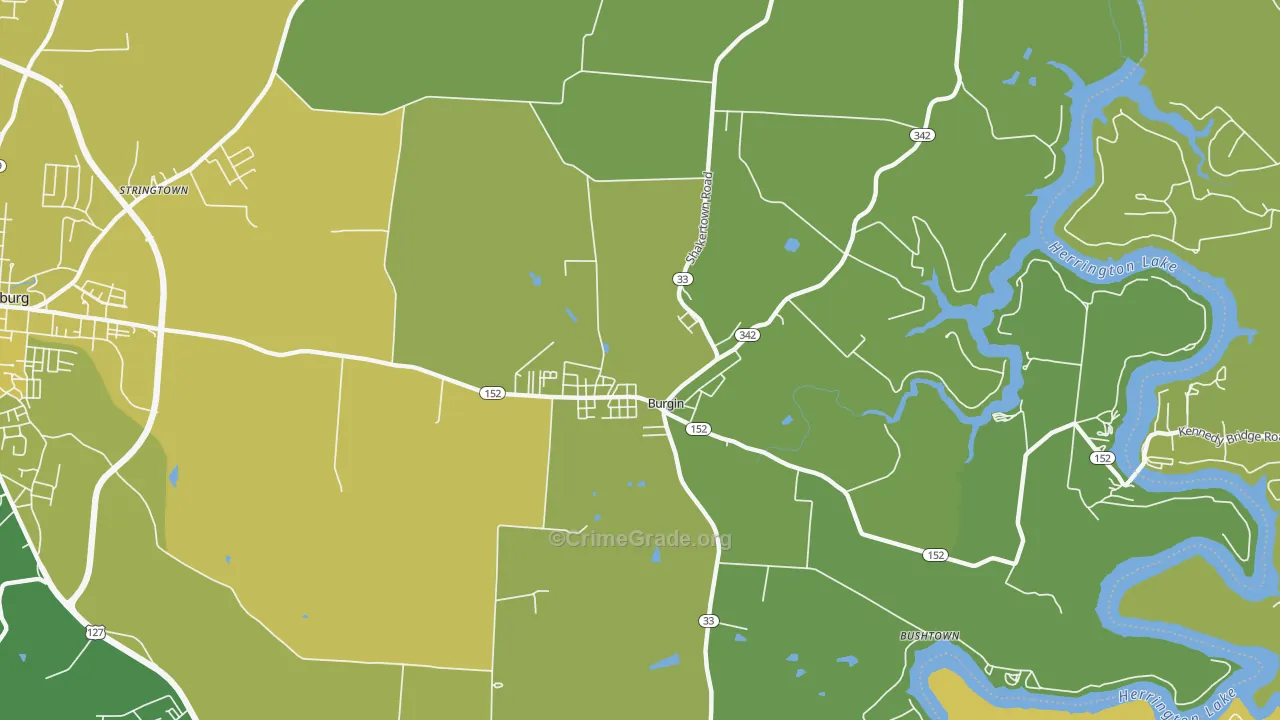 Burgin, KY Map of Murder Rates