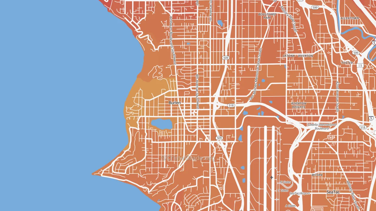 Burien, WA Map of Murder Rates