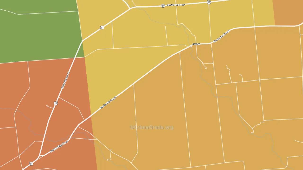 Burke Center, NY Map of Murder Rates