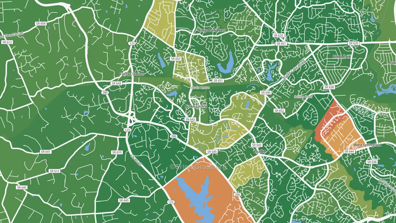 Burke Centre, VA Map of Murder Rates