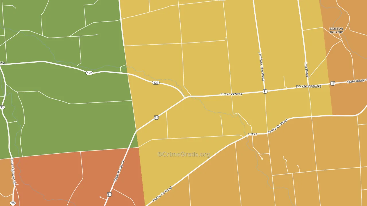 Burke, NY Map of Murder Rates