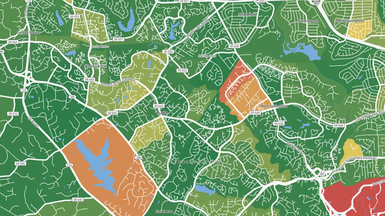 Burke, VA Map of Murder Rates