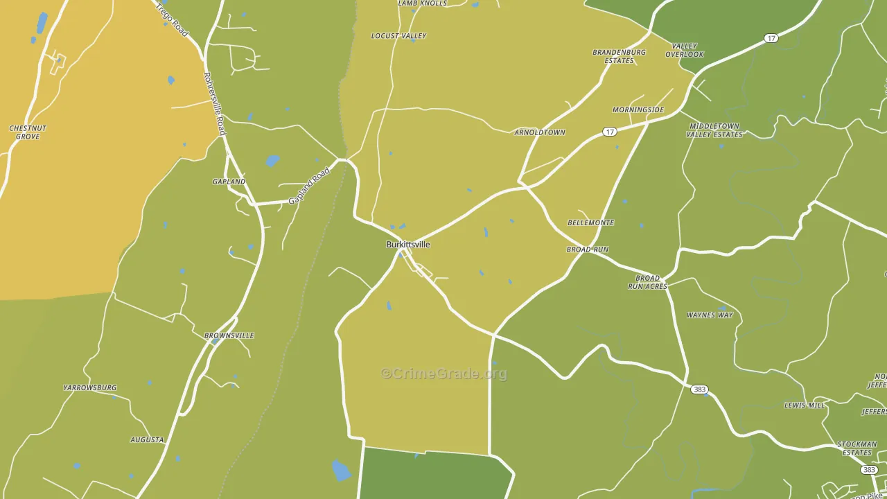 Burkittsville, MD Map of Murder Rates
