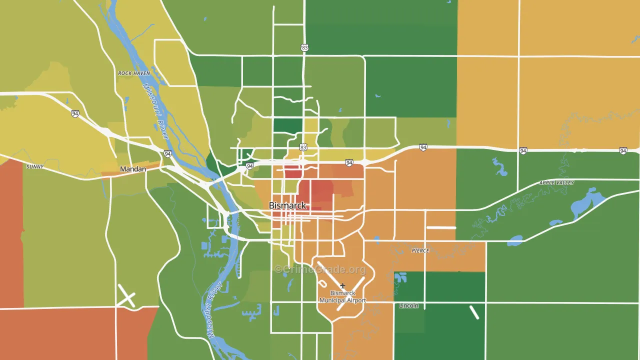 Burleigh County, ND Map of Murder Rates