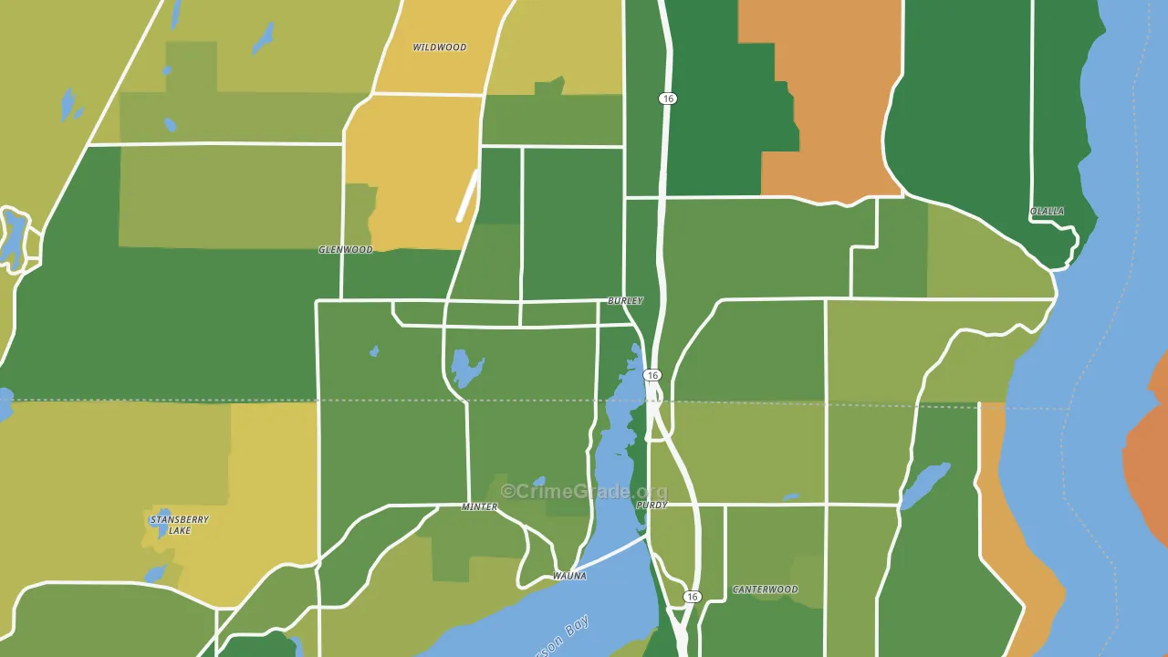 Burley, WA Map of Murder Rates
