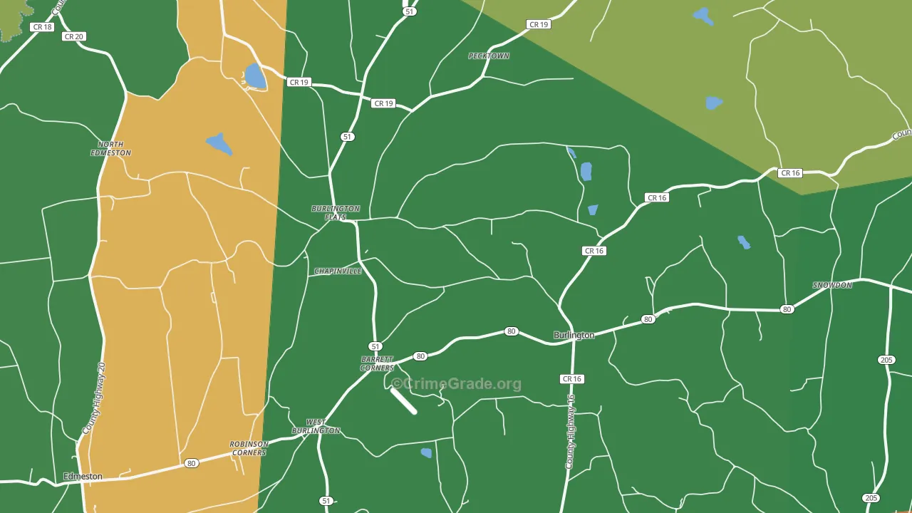 Burlington Flats, NY Map of Murder Rates