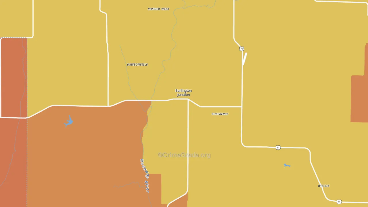 Burlington Junction, MO Map of Murder Rates