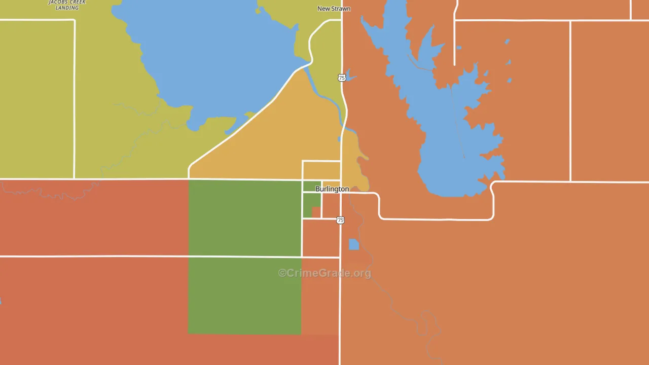 Burlington, KS Map of Murder Rates