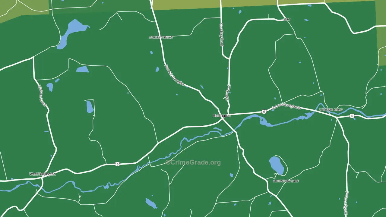 Burlington, PA Map of Murder Rates