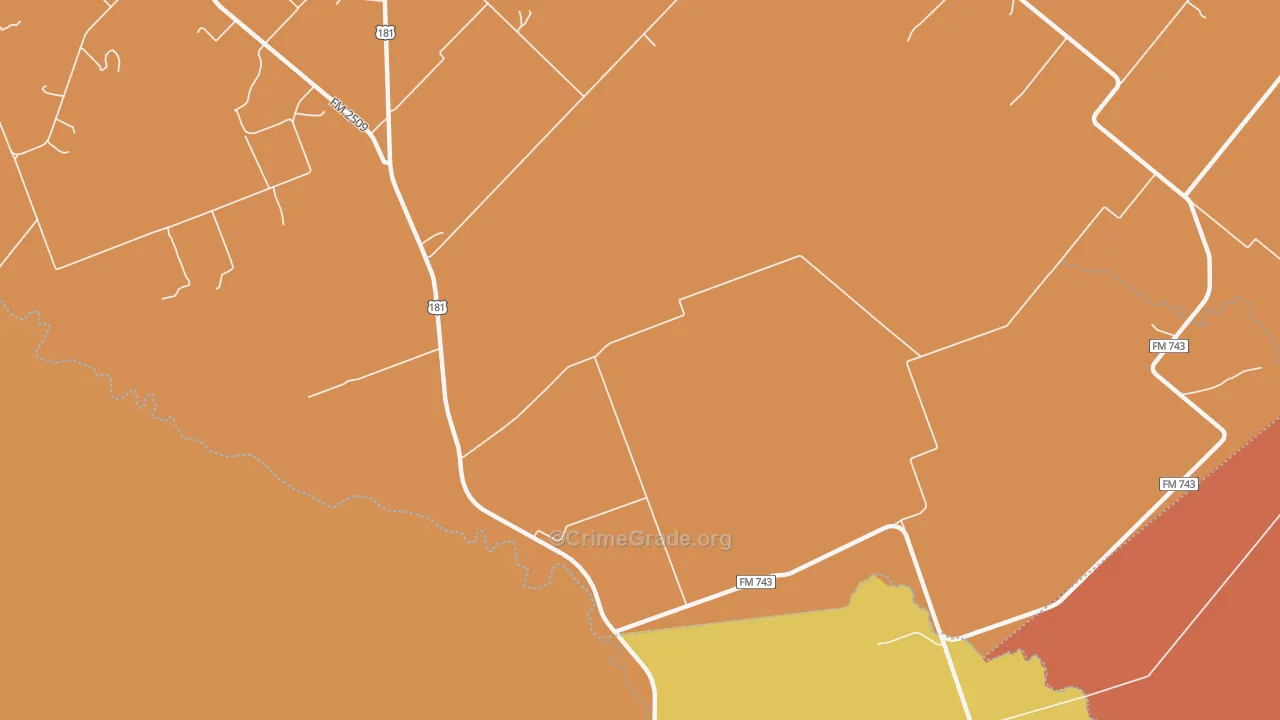 Burnell, TX Map of Murder Rates