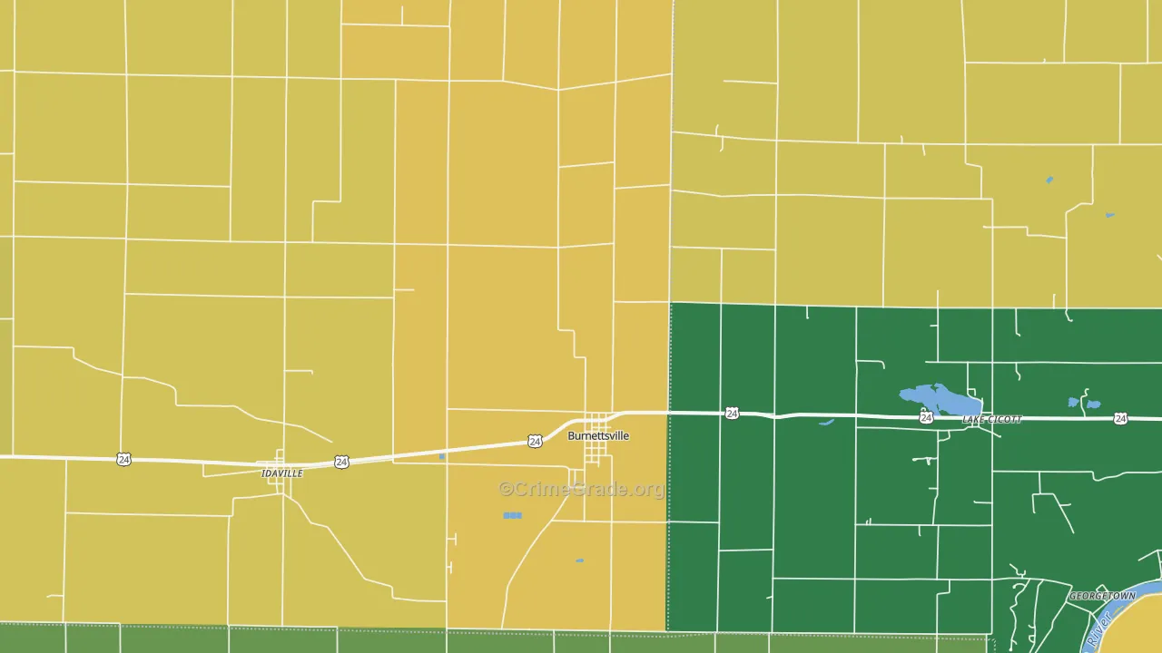 Burnettsville, IN Map of Murder Rates