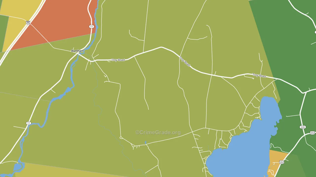 Burnham, ME Map of Murder Rates