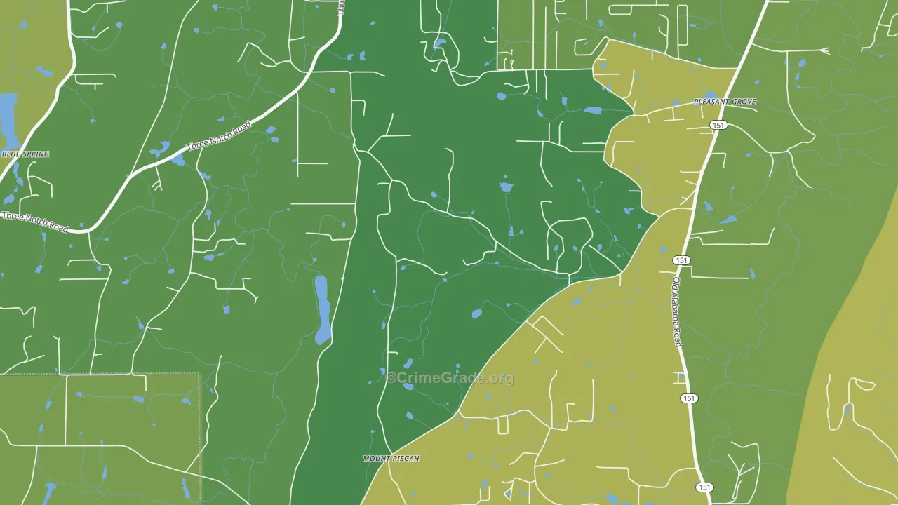 Burning Bush, GA Map of Murder Rates