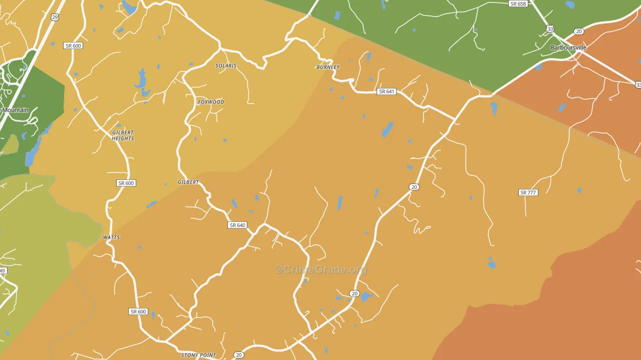 Burnley, VA Map of Murder Rates