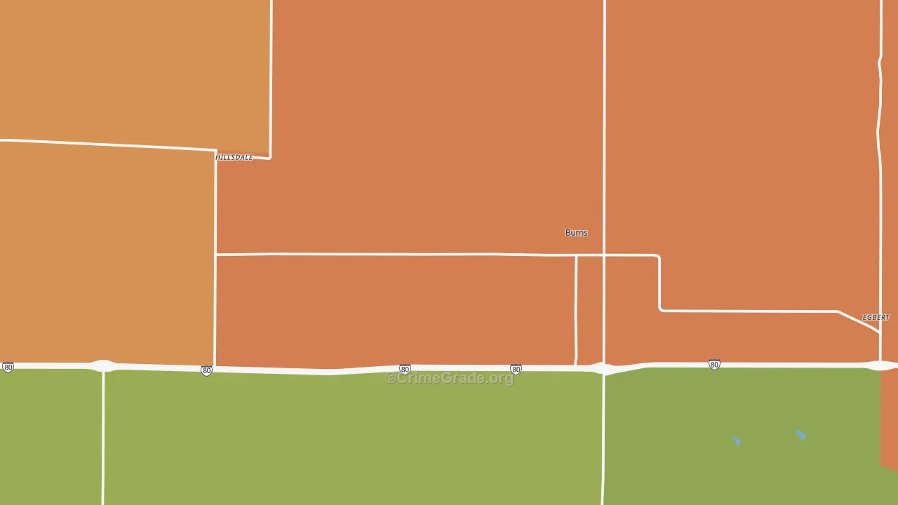 Burns, WY Map of Murder Rates