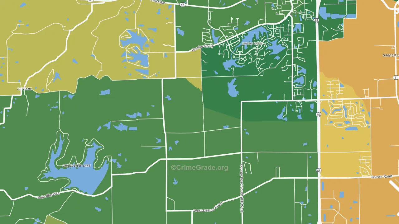 Burnsville, IN Map of Murder Rates