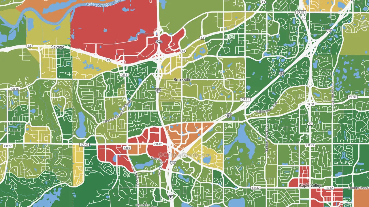 Burnsville, MN Map of Murder Rates