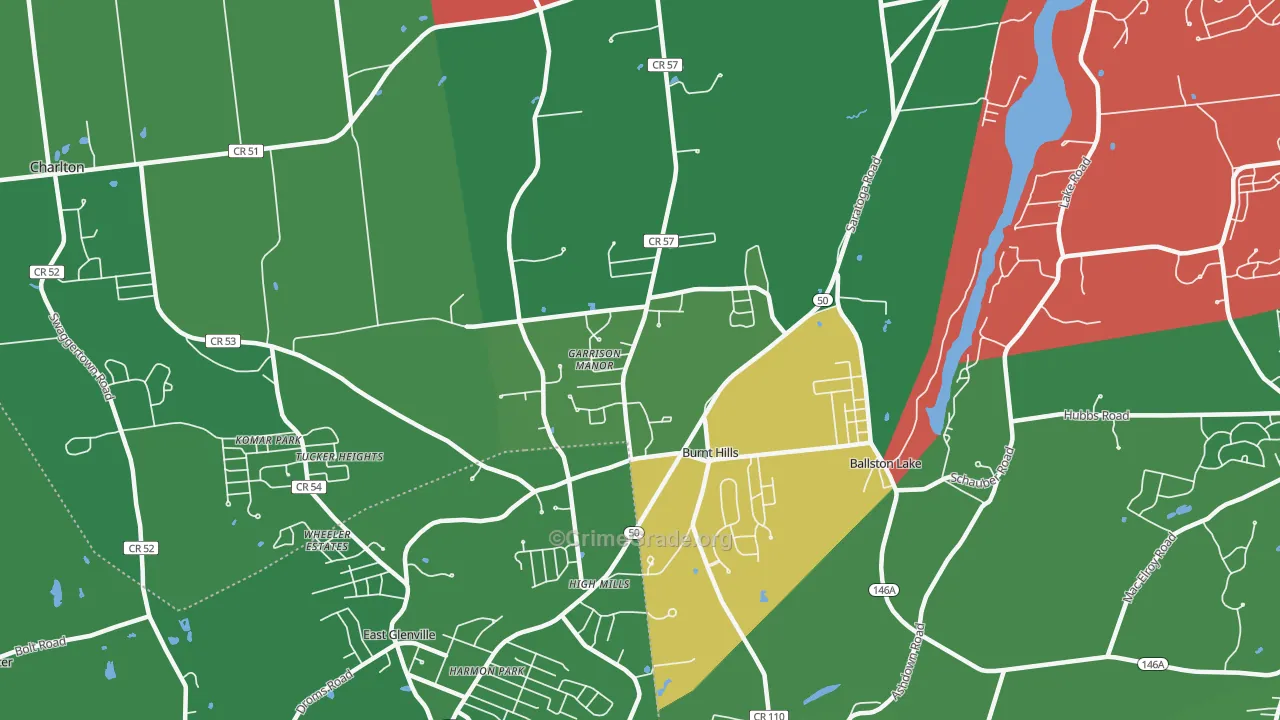 Burnt Hills, NY Map of Murder Rates