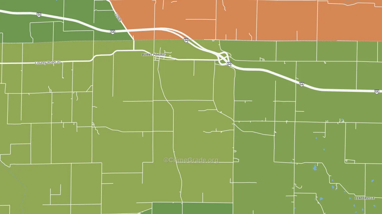 Burnt Prairie, IL Map of Murder Rates