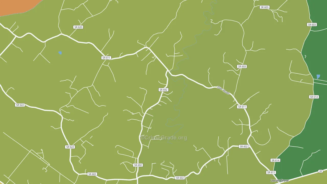 Burr Hill, VA Map of Murder Rates
