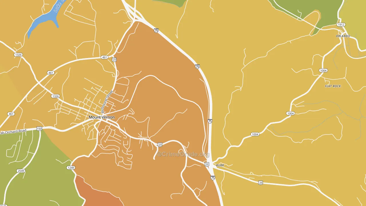 Burr, KY Map of Murder Rates
