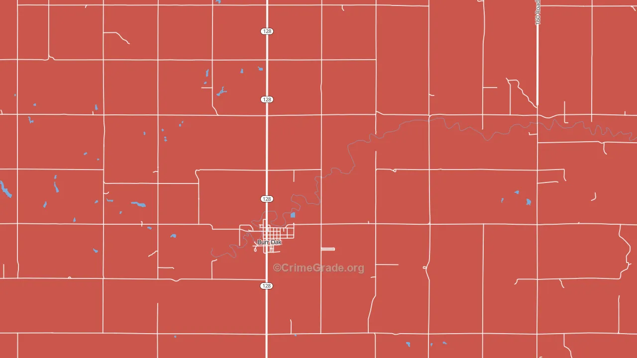 Burr Oak, KS Map of Murder Rates