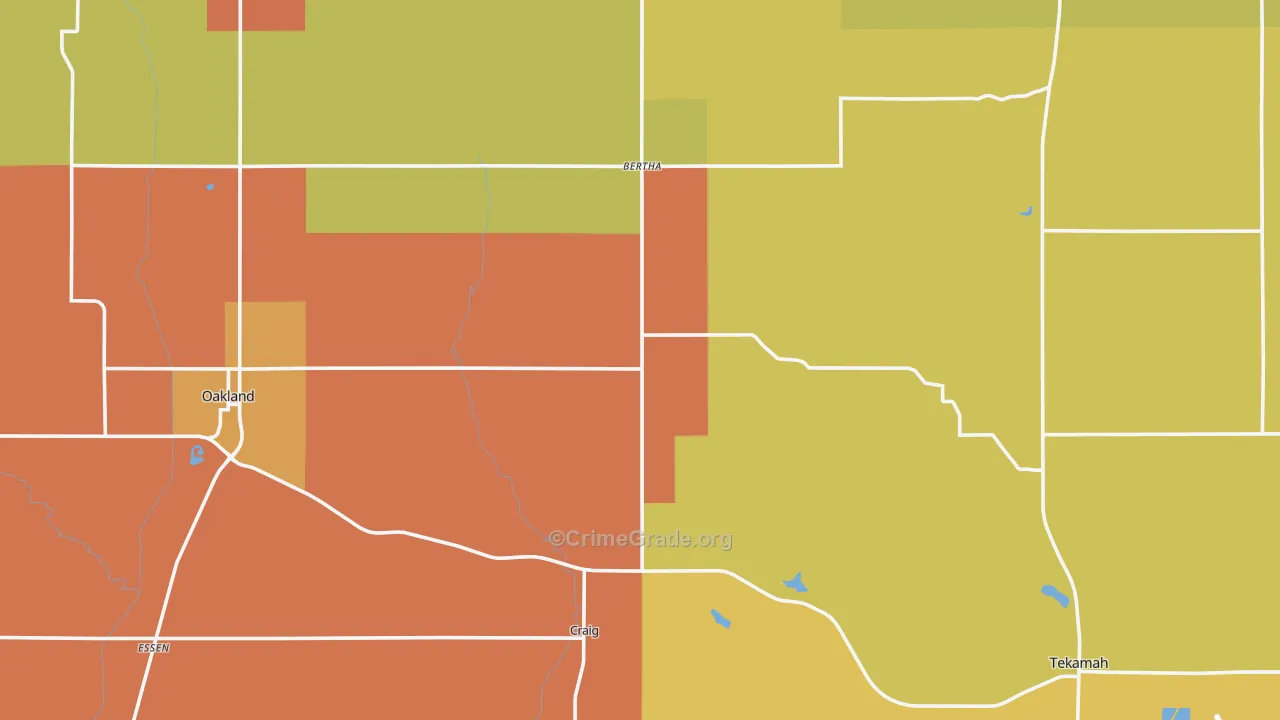 Burt County, NE Map of Murder Rates
