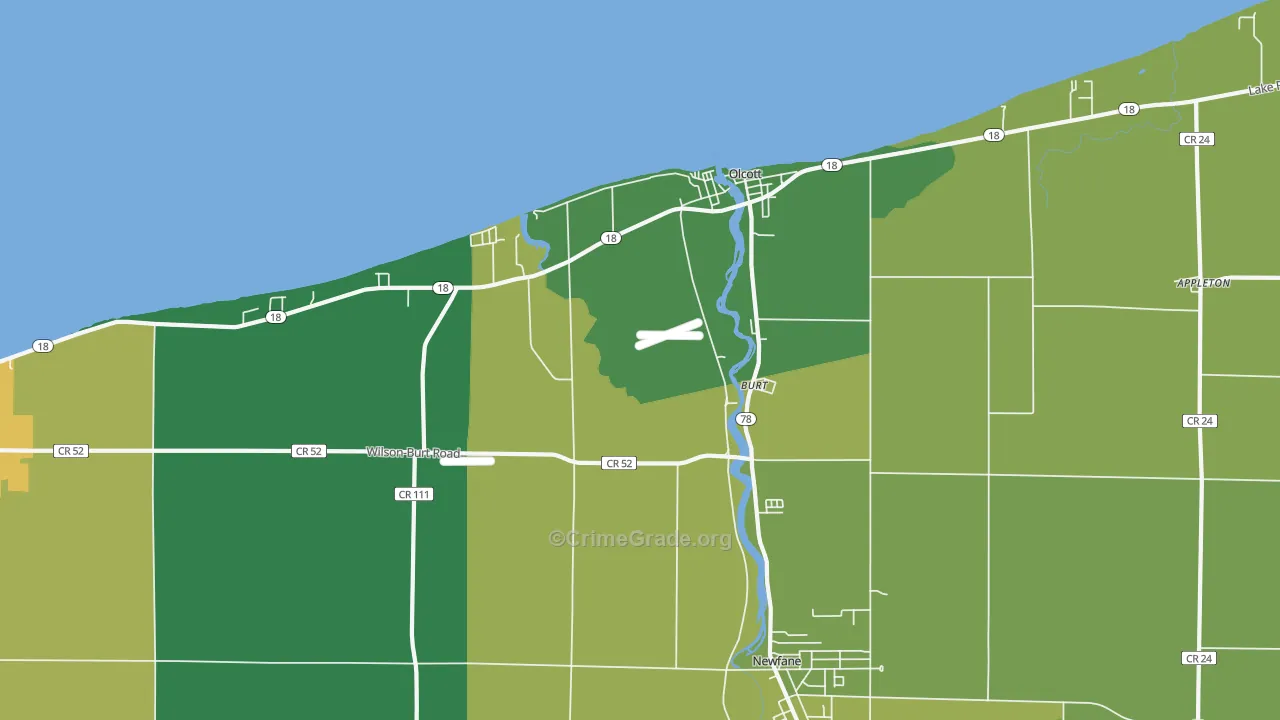 Burt, NY Map of Murder Rates