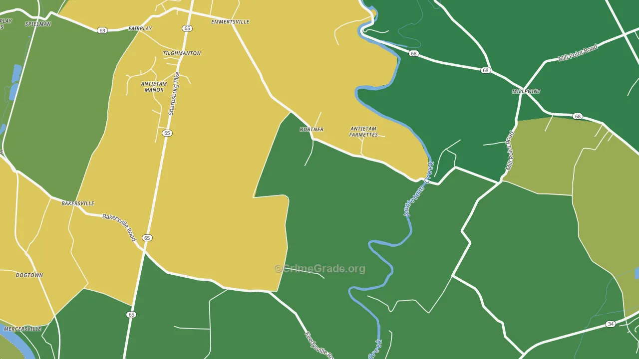 Burtner, MD Map of Murder Rates
