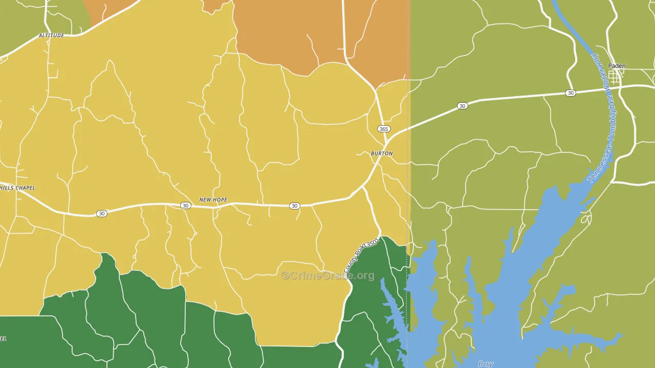 Burtons, MS Map of Murder Rates