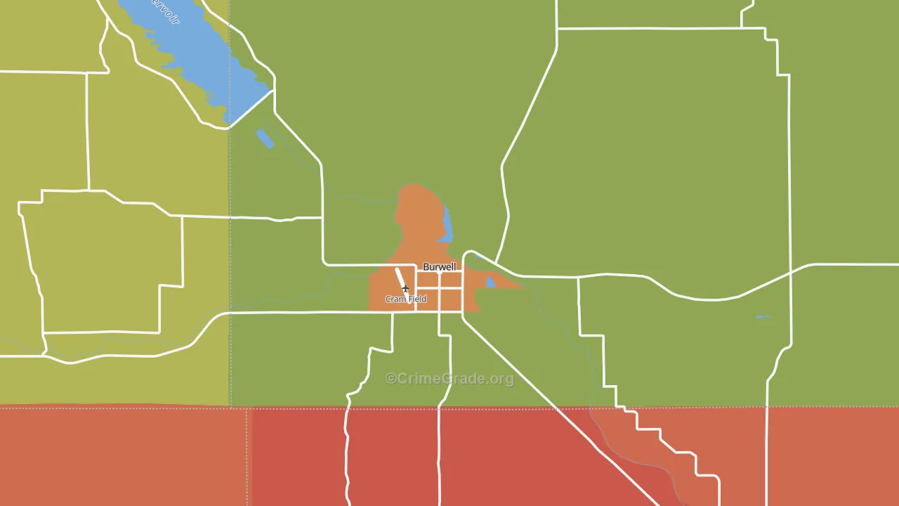 Burwell, NE Map of Murder Rates