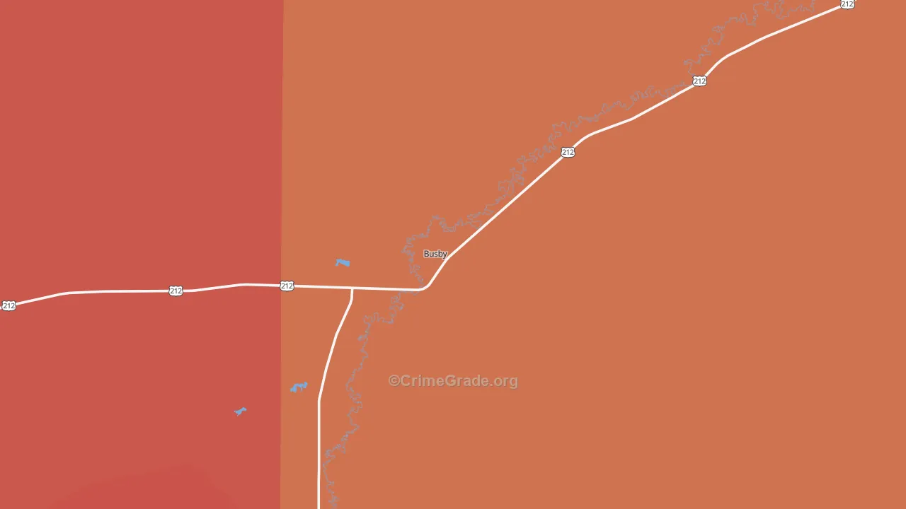 Busby, MT Map of Murder Rates