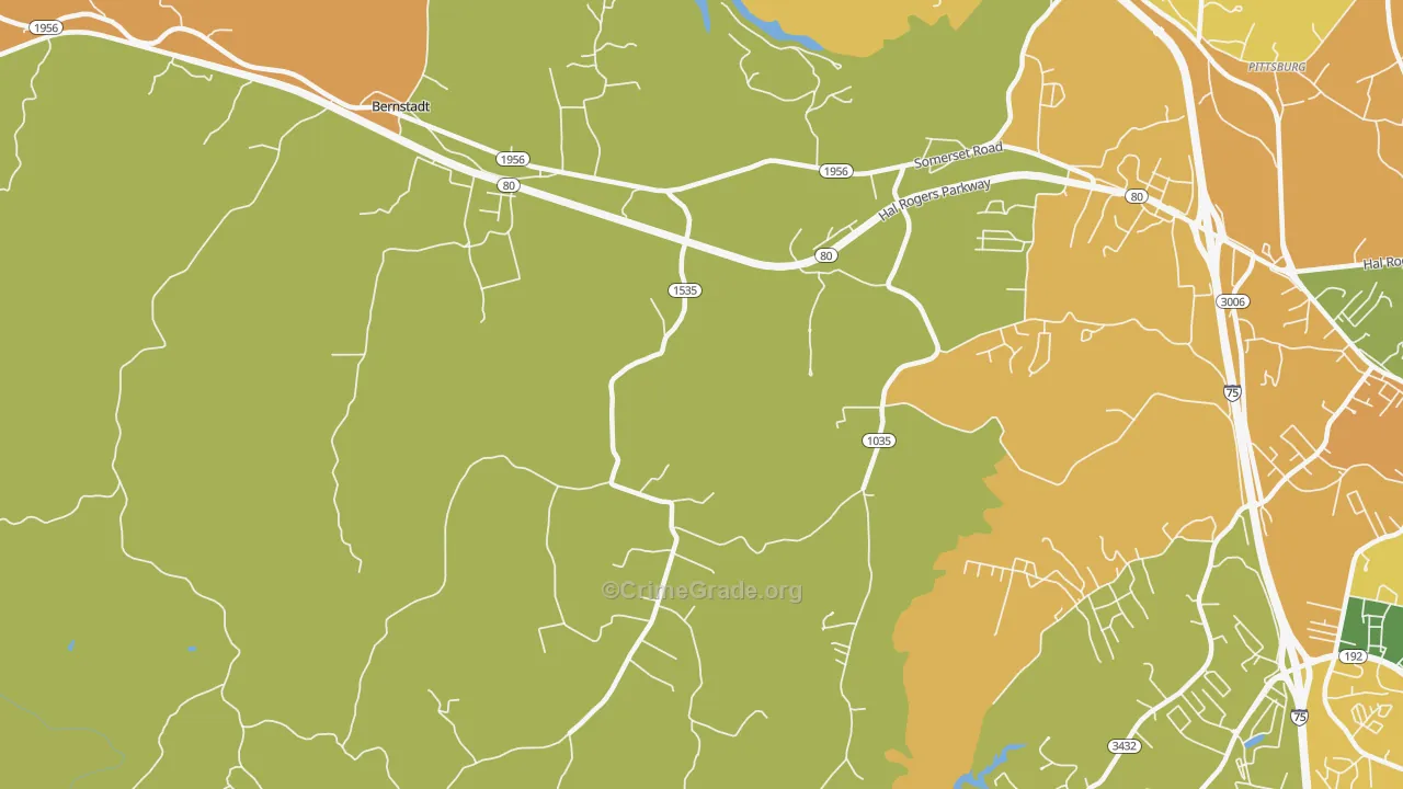 Bush, KY Map of Murder Rates