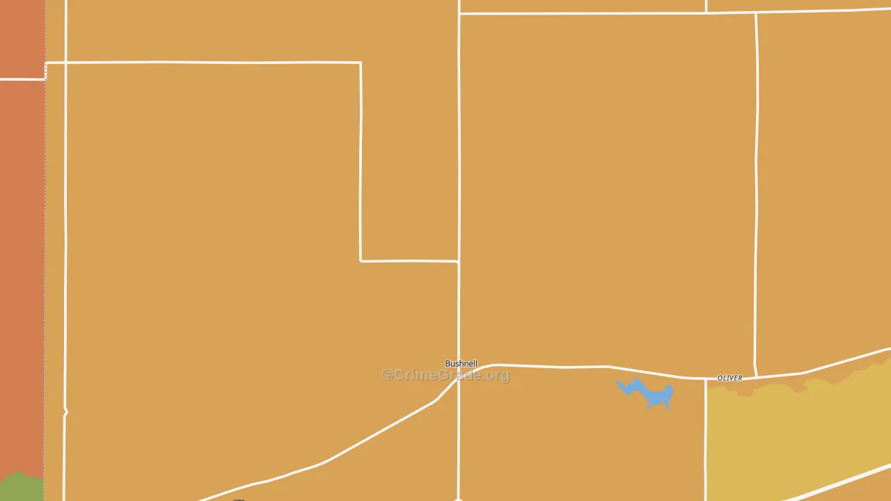 Bushnell, NE Map of Murder Rates