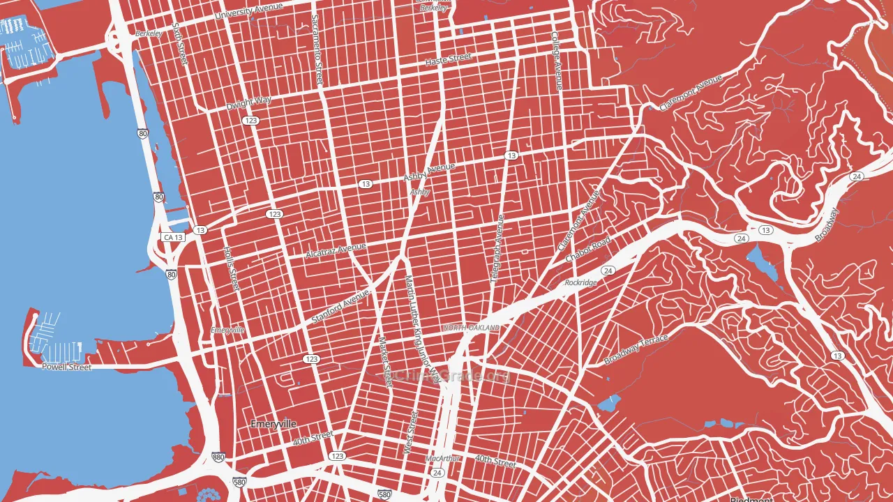 Bushrod, Oakland, CA Map of Murder Rates