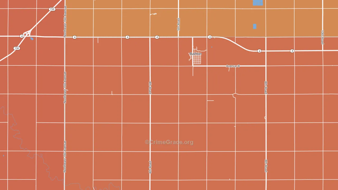 Bushton, KS Map of Murder Rates