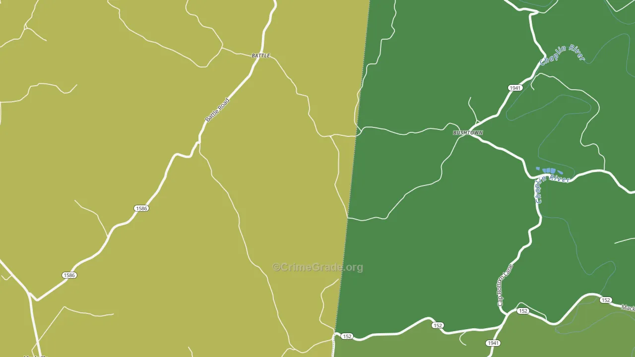Bushtown, KY Map of Murder Rates