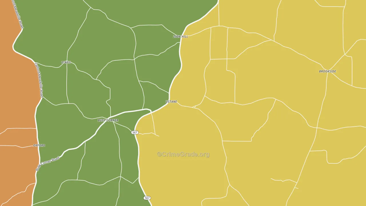Busy Corner, MS Map of Murder Rates