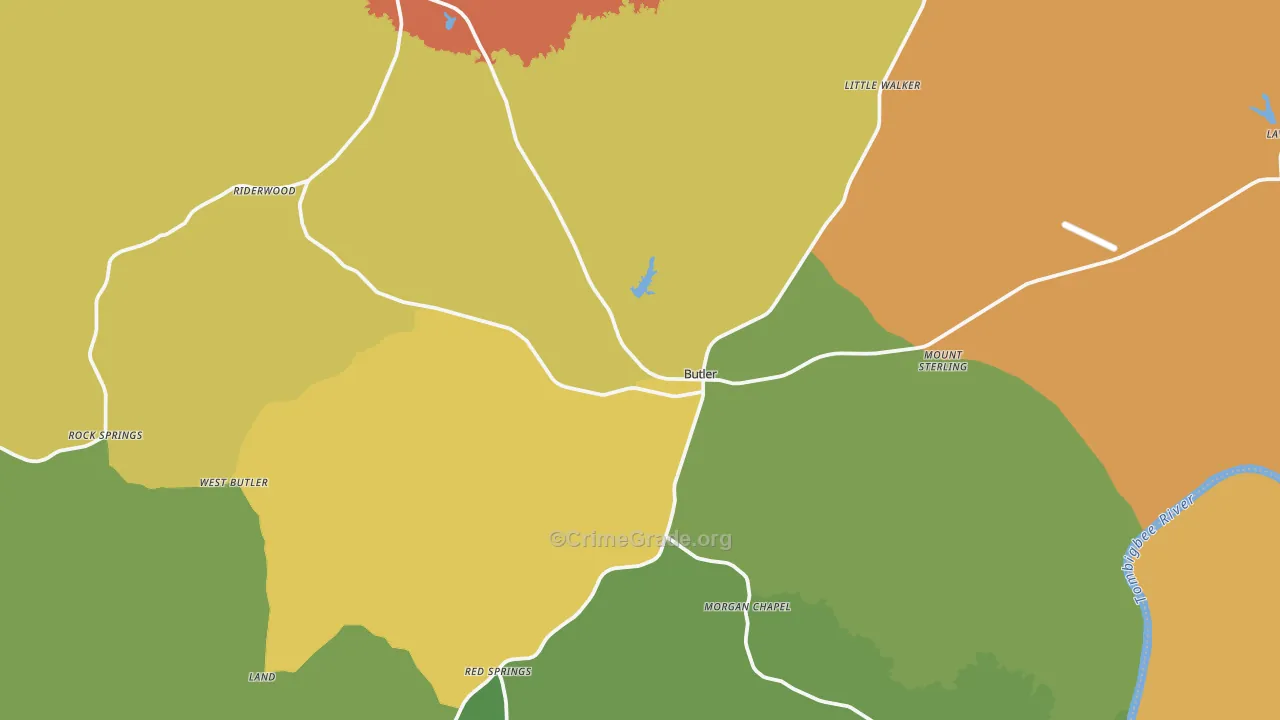 Butler, AL Map of Murder Rates