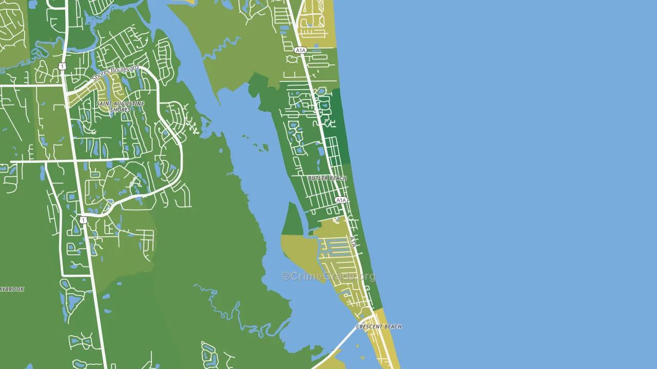 Butler Beach, FL Map of Murder Rates