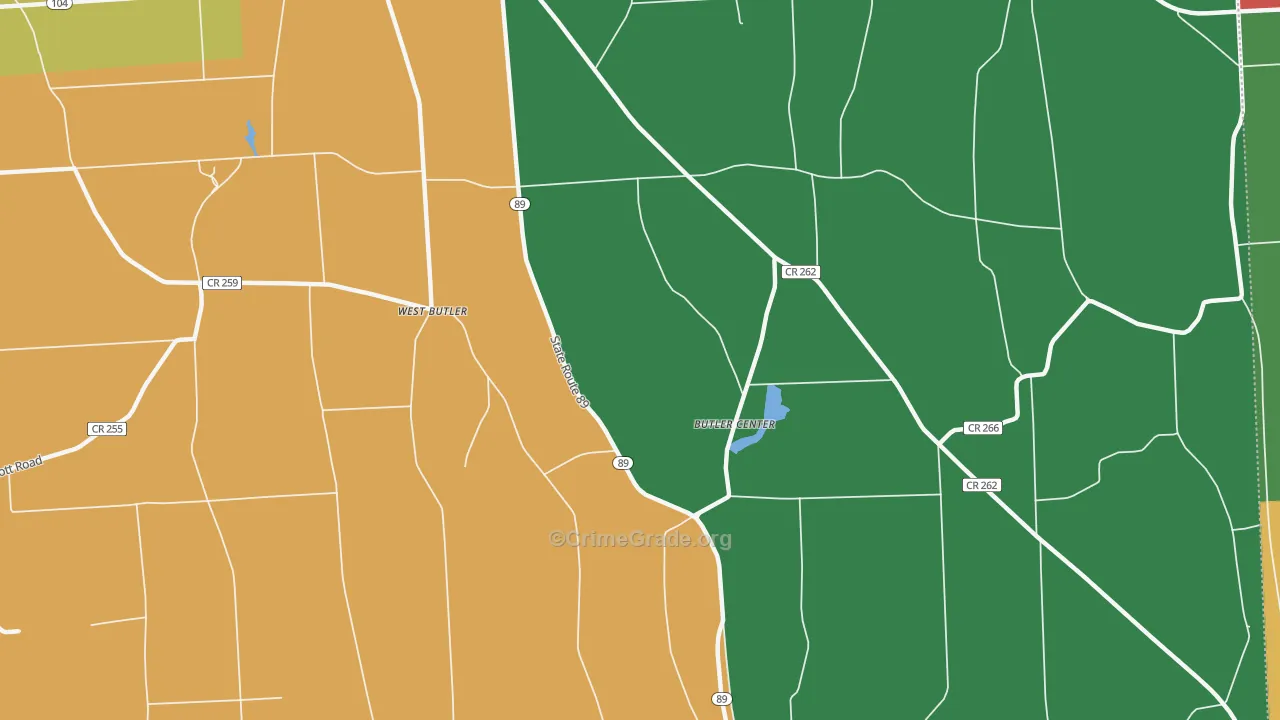 Butler Center, NY Map of Murder Rates