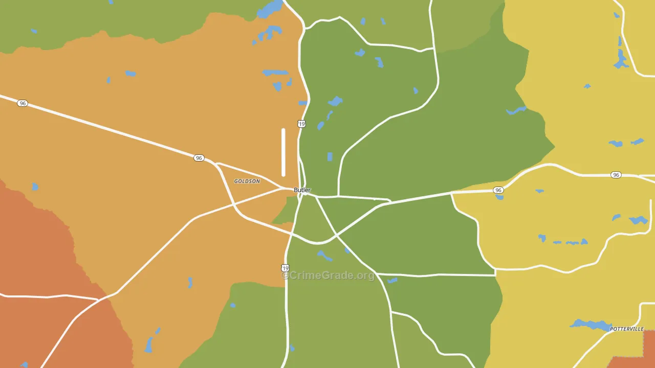 Butler, GA Map of Murder Rates