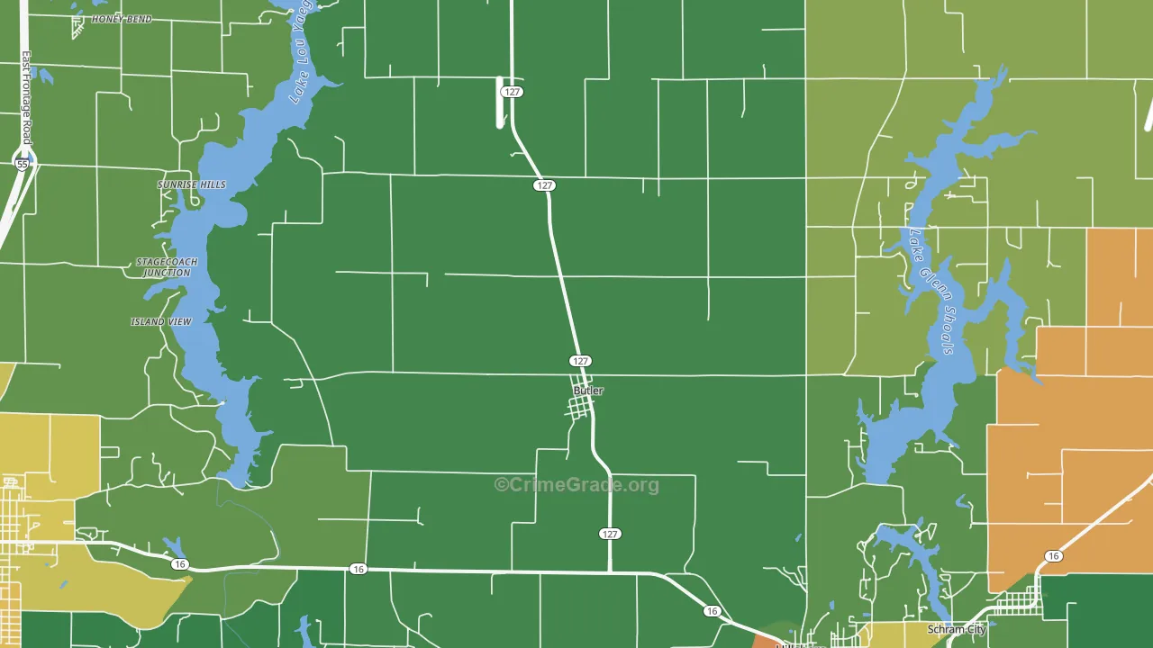 Butler, IL Map of Murder Rates